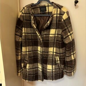 Sanctuary Brown and Cream Teddy Jacket Cozy Chic Design